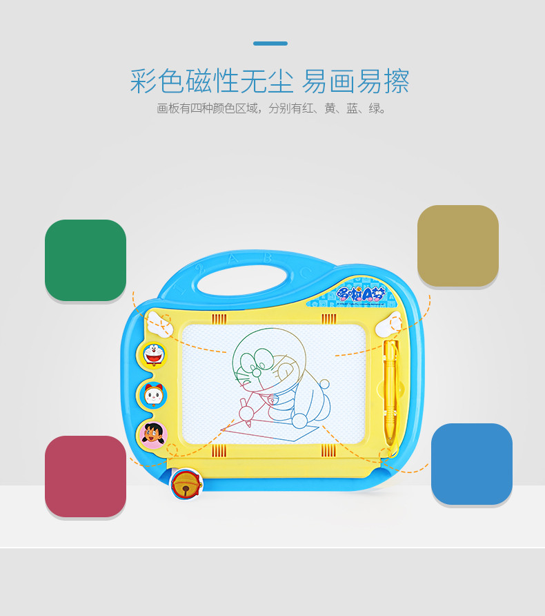 Yimi/益米 哆啦A梦儿童画画板磁性写字板笔 彩色小孩幼儿磁力宝宝涂鸦板 1-3岁2玩具