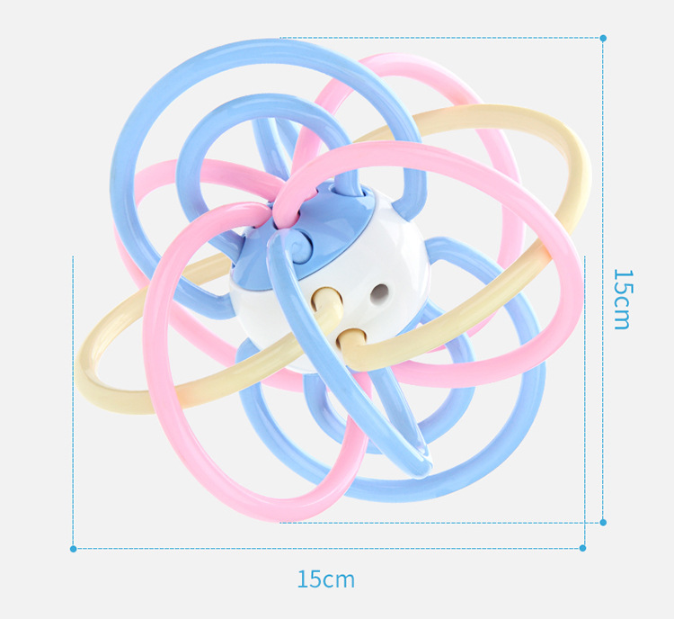 益米/Yimi 宝宝牙棒咬咬胶手摇铃婴儿早教益智玩具0-1岁曼哈顿手抓球