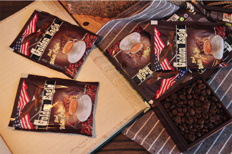 【我爱俄小糖】俄罗斯进口咖啡经典金鹰牌白咖啡特浓三合一速溶咖啡600g一袋包邮