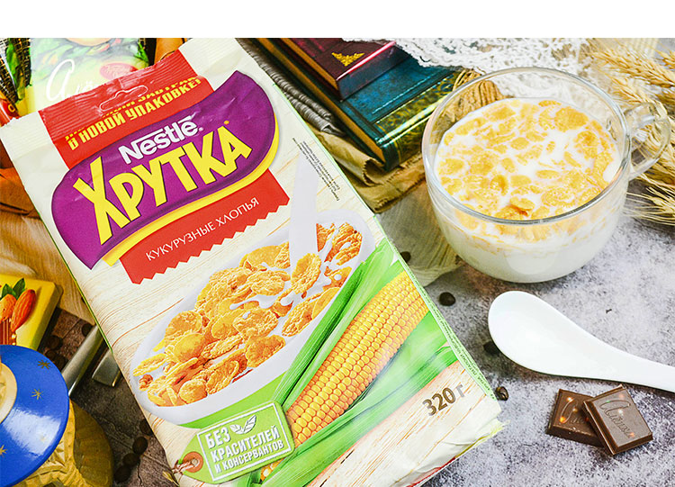 【我爱俄小糖】俄罗斯进口雀巢玉米片麦片即食早餐营养麦片玉米片多口味一袋包邮