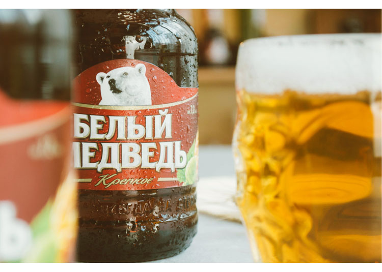 【一瓶】俄罗斯进口大白熊啤酒瓶装烈性黄啤酒500ml*1瓶