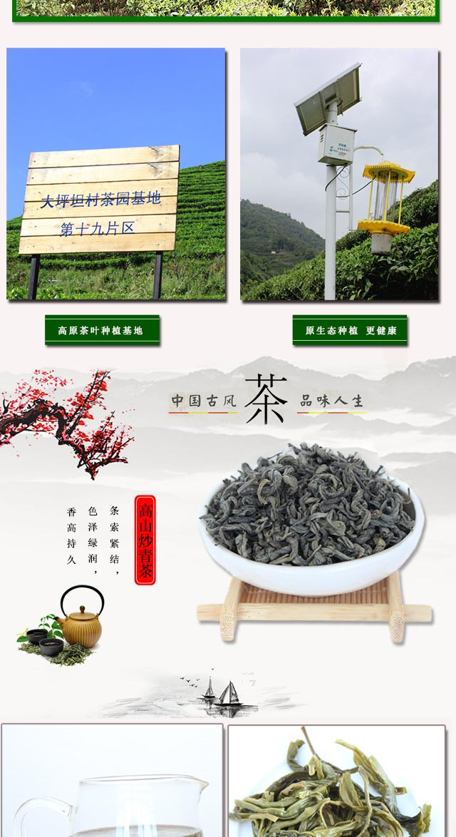 凤鸣桥 云南永平高山生态茶炒青二级400g 大坪坦