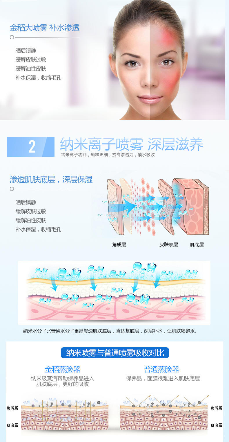 金稻KD-2331-6冷喷机蒸脸器家用脸部加湿器蒸面机家用补水仪美容