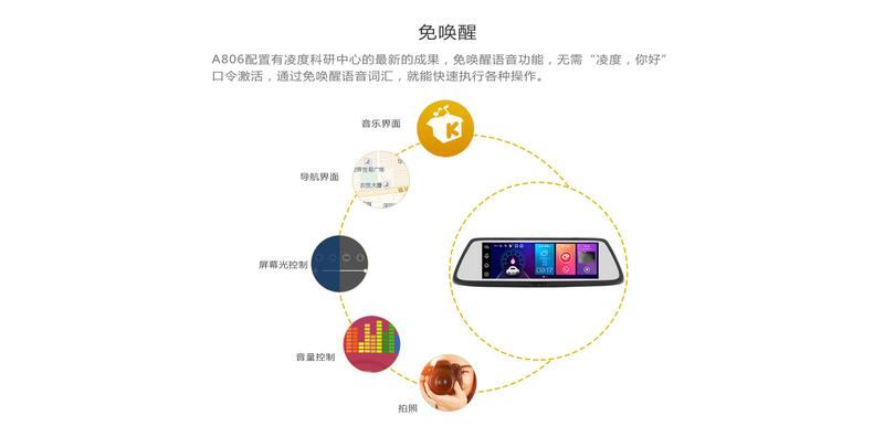 特惠【送16G内存卡】凌度A806行车记录仪4G网络智能后视镜导航ADAS安全辅助8寸电子狗