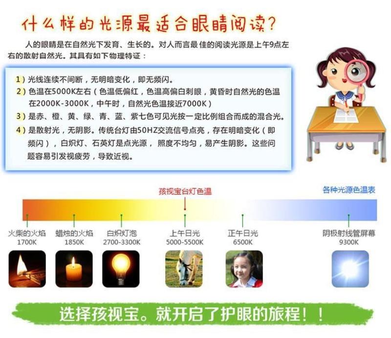 孩视宝LED护眼灯学生学习工作书房办公触摸折叠调光台灯VL202