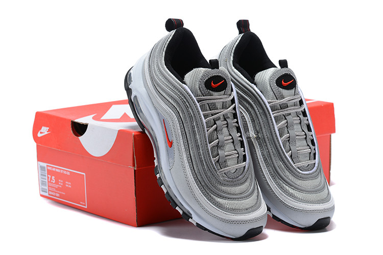 Nike Air Max 97 耐克跑步鞋金银黑白子弹全掌气垫884421-001