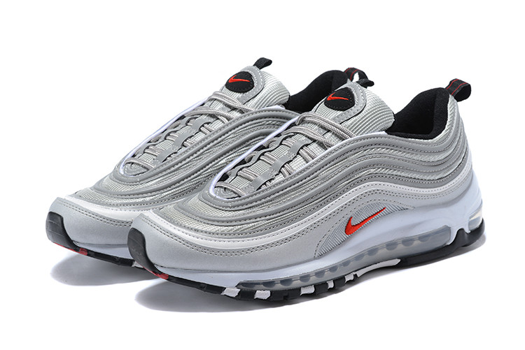 Nike Air Max 97 耐克跑步鞋金银黑白子弹全掌气垫884421-001