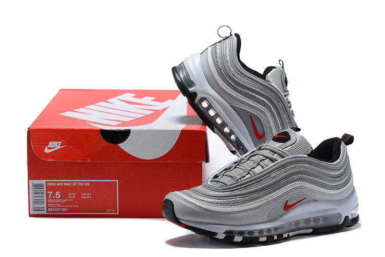 Nike Air Max 97 耐克跑步鞋金银黑白子弹全掌气垫884421-001