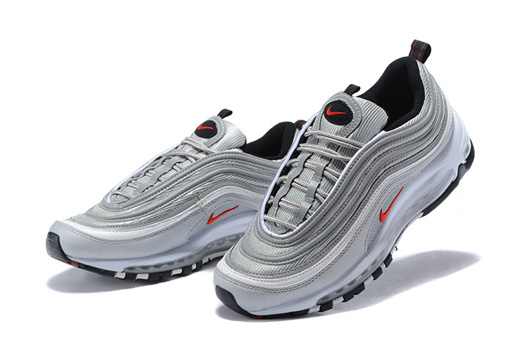 Nike Air Max 97 耐克跑步鞋金银黑白子弹全掌气垫884421-001