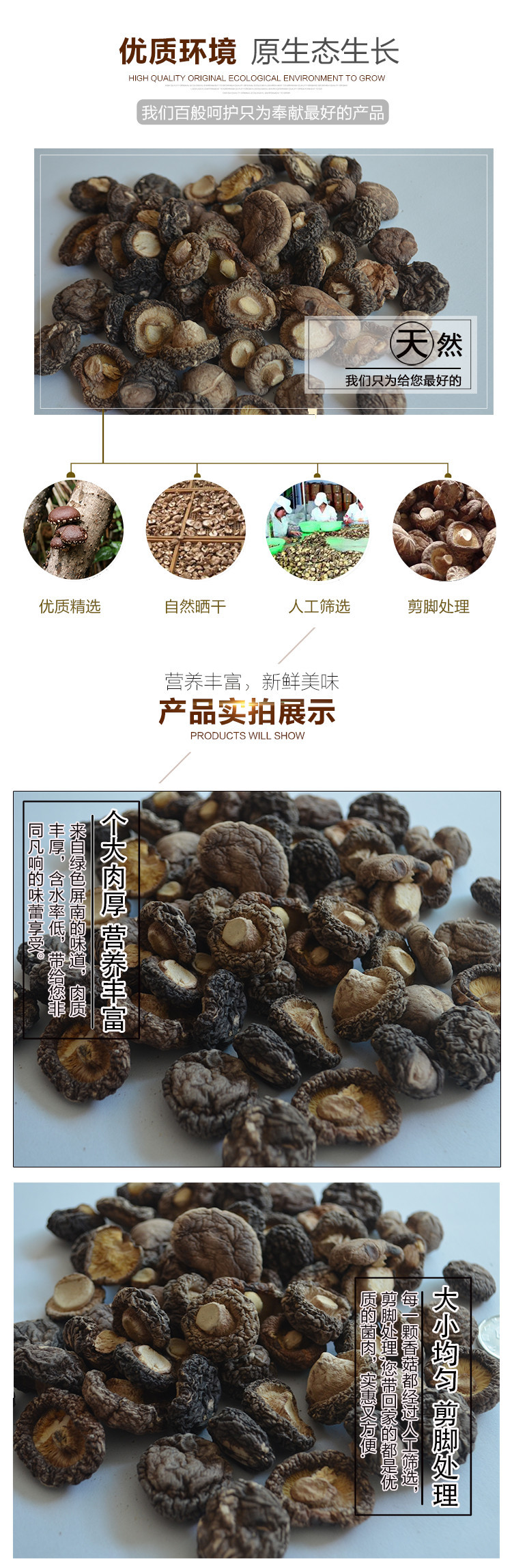 【邮乐宁德馆】【屏南专区】屏南地方小香菇 农家菌菇干货特产 干香菇250克装包邮