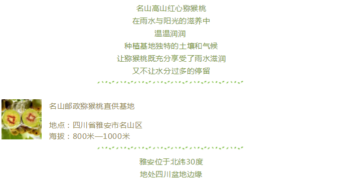 【919四川雅安馆】名山红心猕猴桃6个装60-80g-有机产品，甘甜爽口