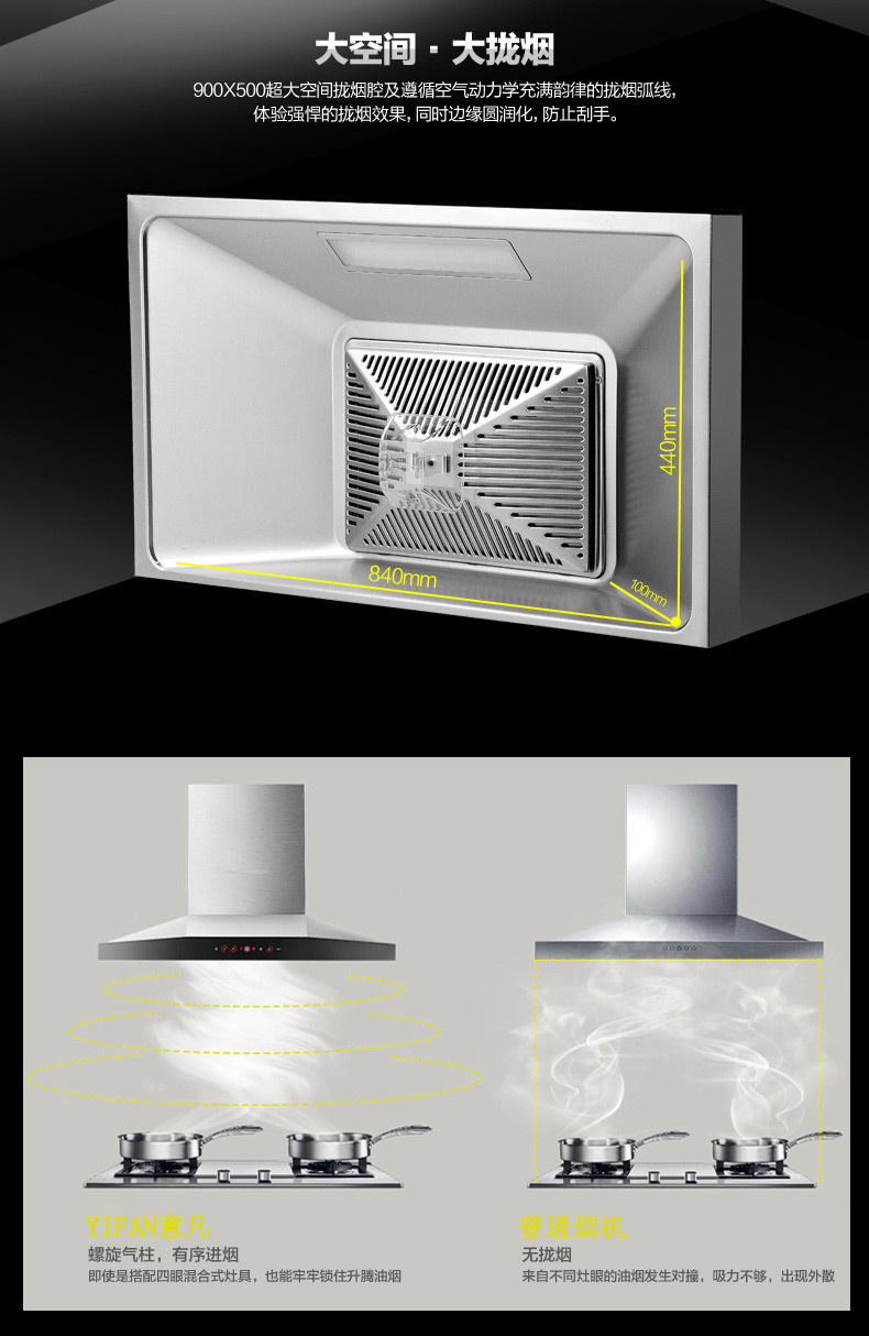 YIFAN意凡 大吸力吸油烟机8218 包邮包安装