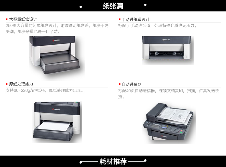 Kyocera/京瓷 FS-1120MFP 黑白激光打印机 四合一打印机