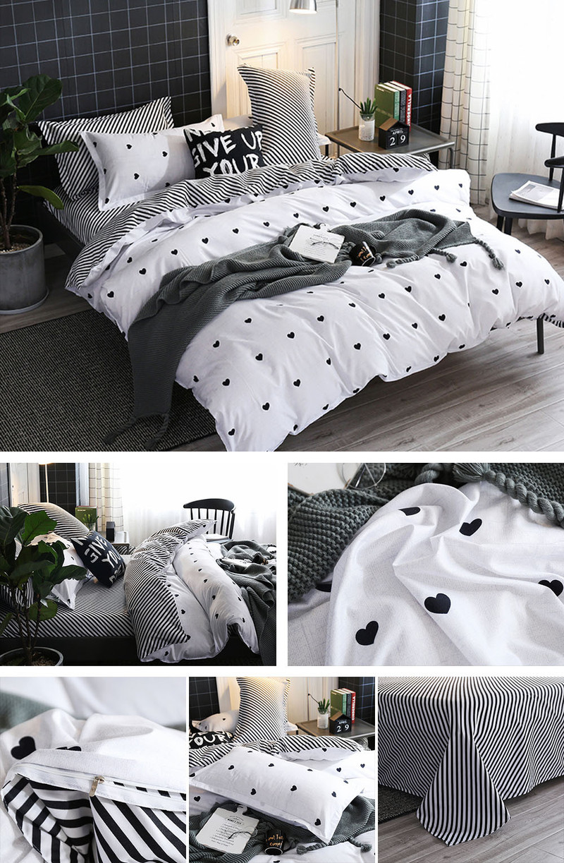 BeddingWish超细纤维床上四件套套件心动 叶语系列标准尺寸1.8米床上用品