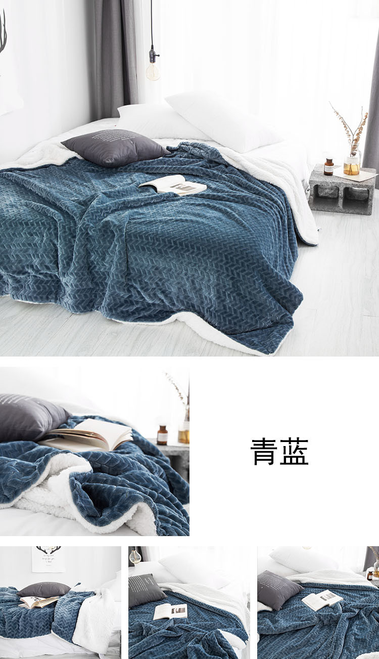 BeddingWish 羊羔绒毛毯规格200*230 木帛家居床上用品