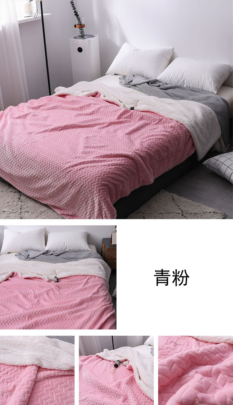 BeddingWish 羊羔绒毛毯规格100*120 木帛家居床上用品