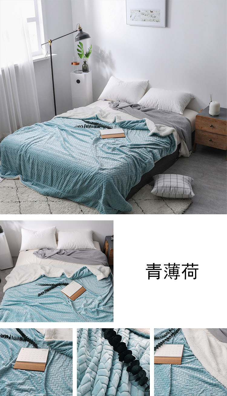 BeddingWish 羊羔绒毛毯规格100*120 木帛家居床上用品