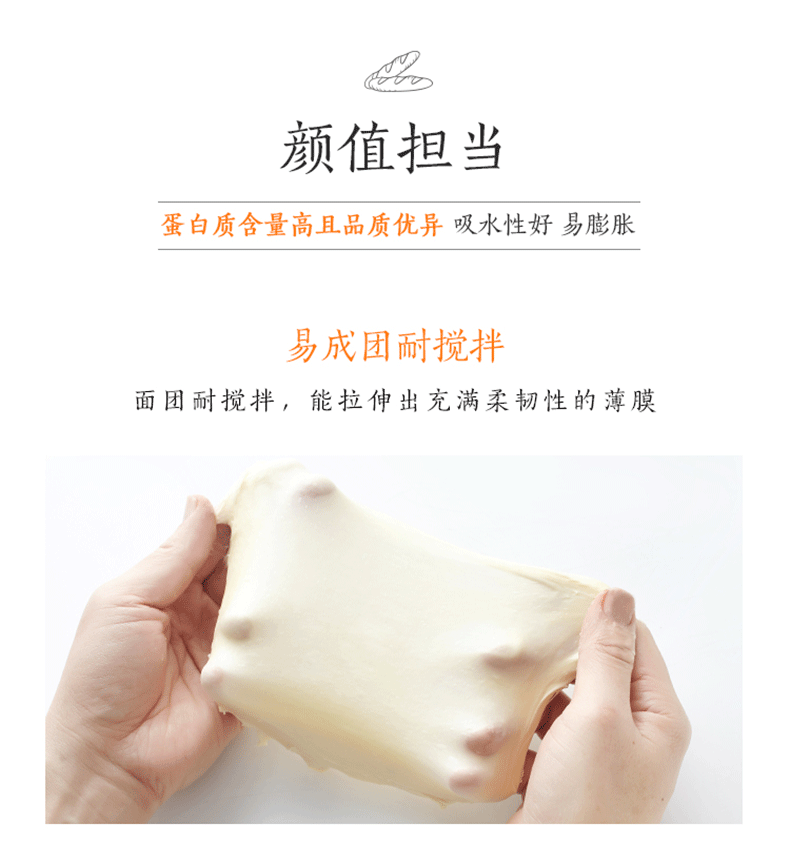  金龙鱼家用原味面包粉1kg/袋 高筋小麦粉 适合各种面包制作 家用烘焙面粉 原料进口 包邮