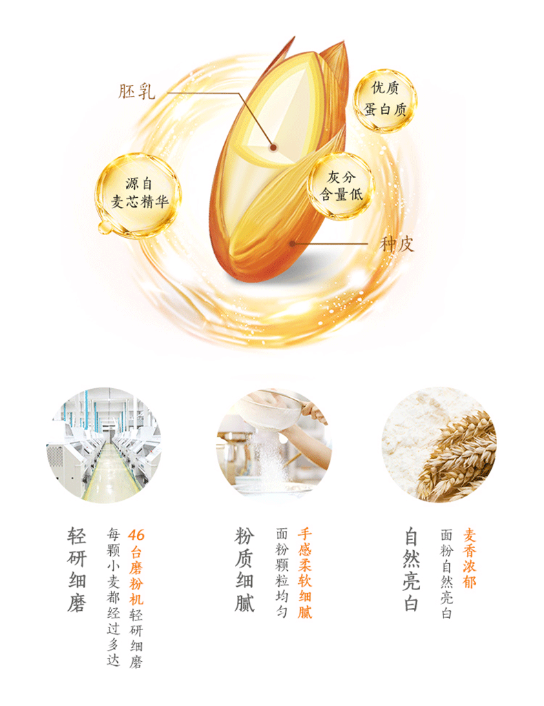  金龙鱼家用原味面包粉1kg/袋 高筋小麦粉 适合各种面包制作 家用烘焙面粉 原料进口 包邮