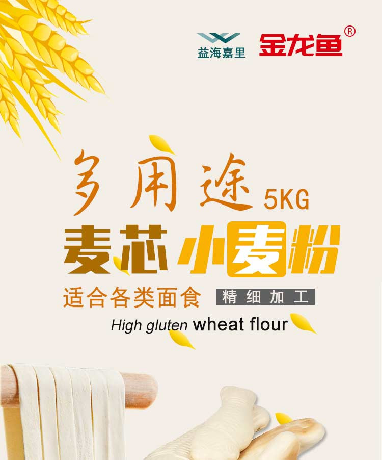 金龙鱼多用途麦芯粉5kg/袋  通用面粉 适合各类面食