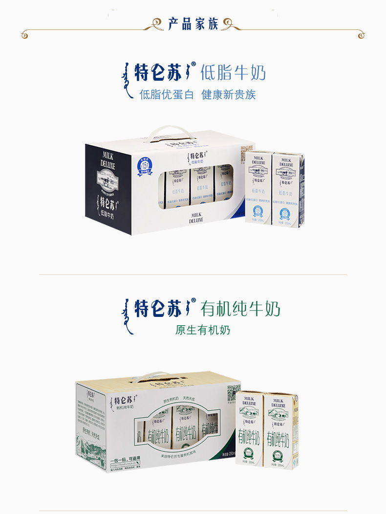 【1月产】蒙牛特仑苏纯牛奶250ml*12盒 十年经典