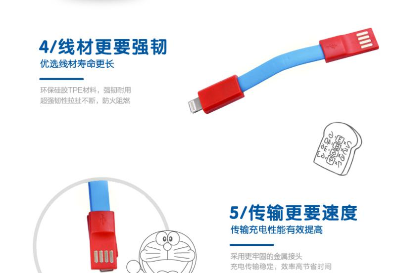 ROCK（洛克） 哆啦A梦人形数据线 适用于苹果6/5s/6s/5/6plus/ipad4充电线