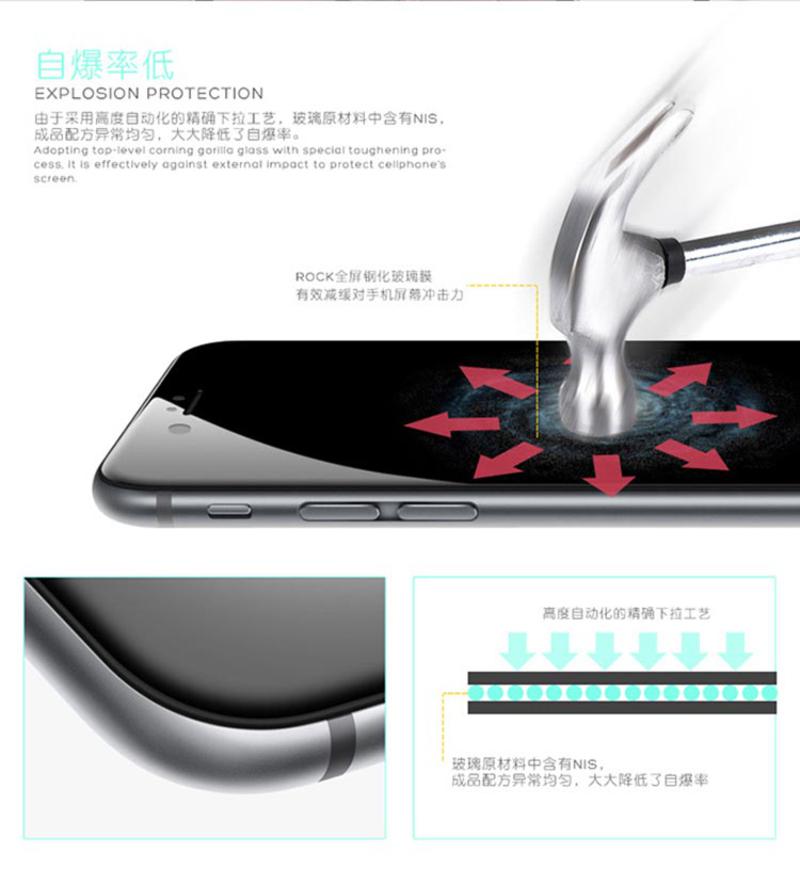 ROCK（洛克）iPhone 6/6S 全屏钢化玻璃膜(2.5D)0.3MM抗蓝光支持3D 4.7寸