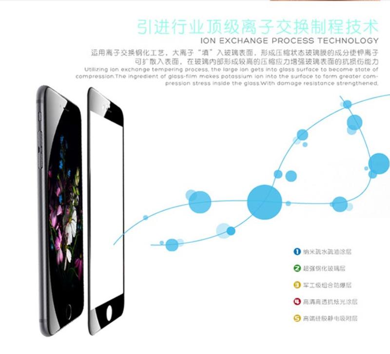 ROCK（洛克）iPhone 6/6S 全屏钢化玻璃膜(2.5D)0.3MM抗蓝光支持3D 4.7寸