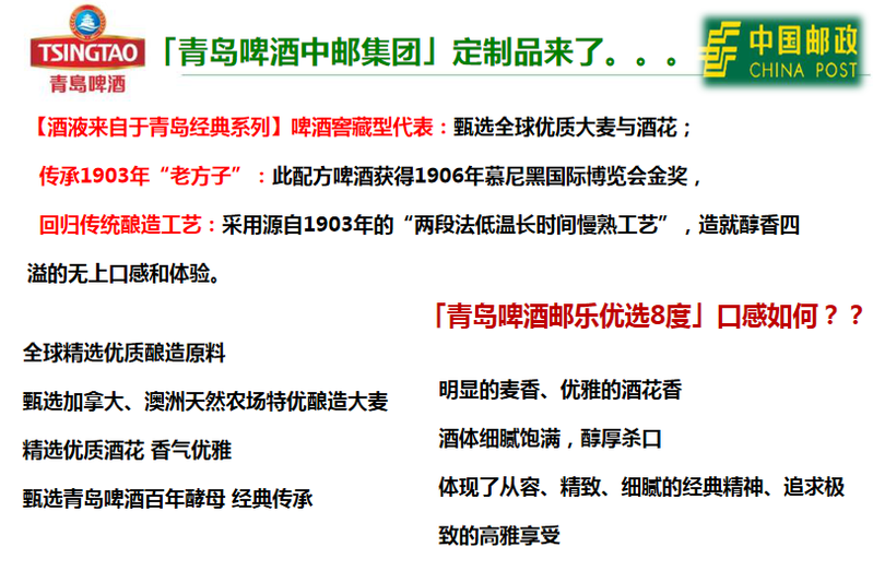 【安庆邮政】青岛【甄选 纯正】啤酒  品牌源产地  邮乐优选8度330ml*6*4