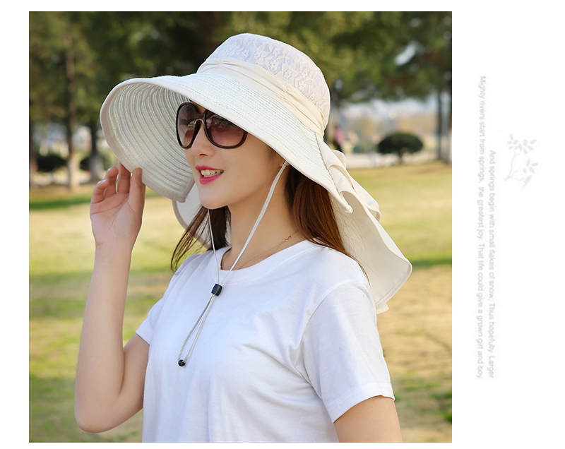 帽子女夏天遮阳帽遮脸防晒帽折叠大沿户外骑车防紫外线韩版太阳帽