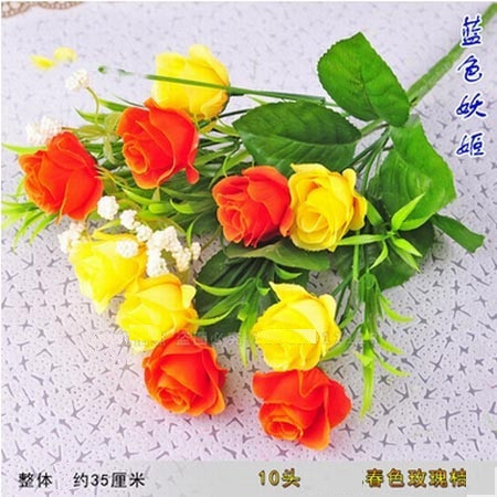 饰品jia花仿zhen花10头欧式春色 绢花 假花