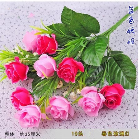 饰品jia花仿zhen花10头欧式春色 绢花 假花