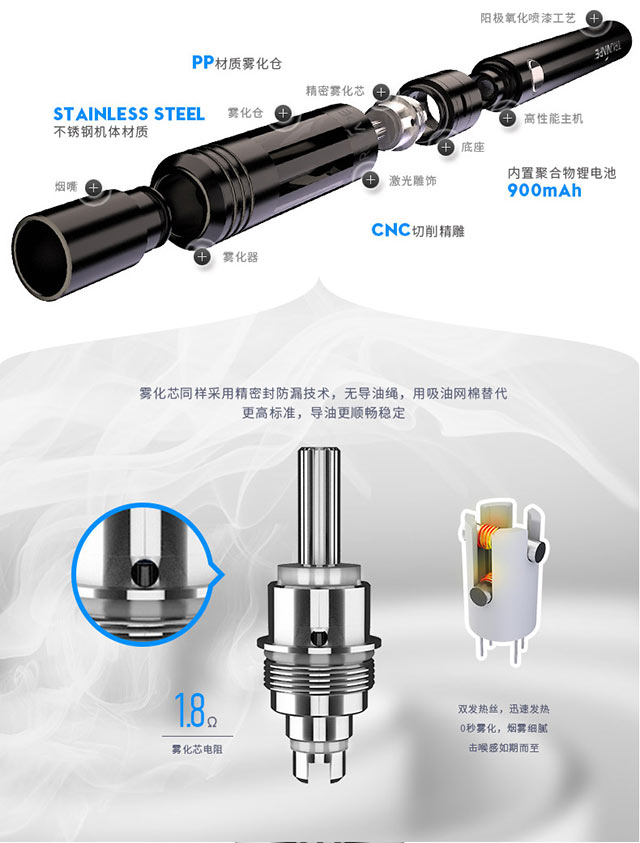 特唯普电子烟尚烟 英国品牌 五档调压大烟雾 蒸汽烟套装 商务黑基础装-含雾化芯烟液