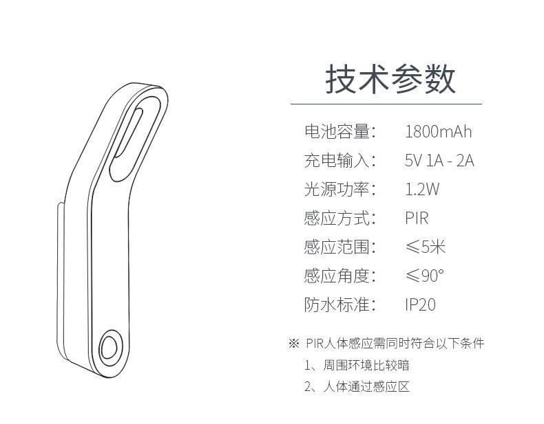 【江门鹤山馆】明可达 人体感应灯（XL-L)