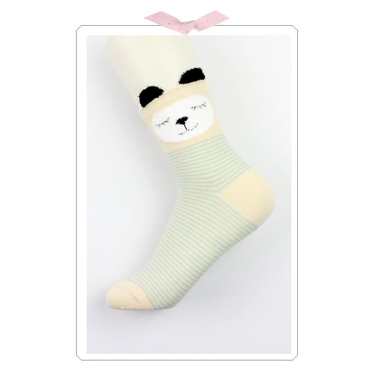 达达狼袜子女袜韩版卡通立体个性创意原宿风沉睡熊款5双装