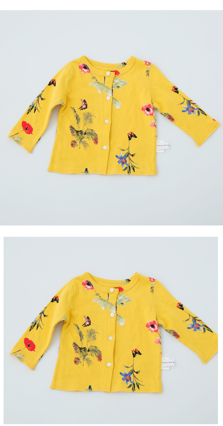 BC 2017年婴童蝴蝶花朵单排扣全棉长袖薄款外套
