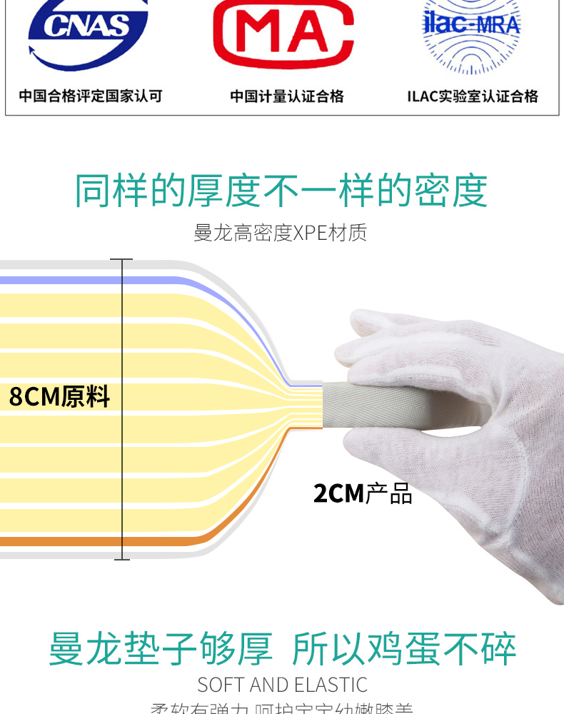 曼龙XPE宝宝爬行垫加厚环保无味婴儿泡沫地垫家用客厅儿童爬爬垫