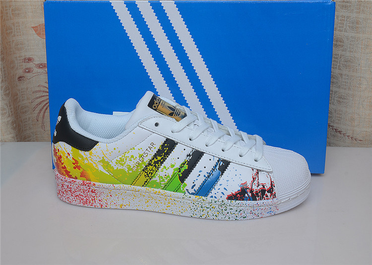 Adidas Superstar 三叶草贝壳头板鞋 男女针孔休闲运动鞋布面黑白皮面金标 BB1428