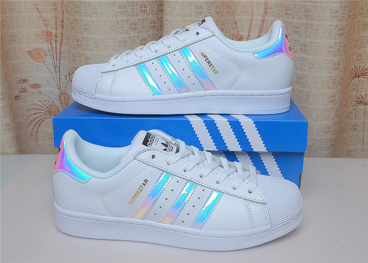 Adidas Superstar 三叶草贝壳头板鞋 男女针孔休闲运动鞋布面黑白皮面金标 BB1428