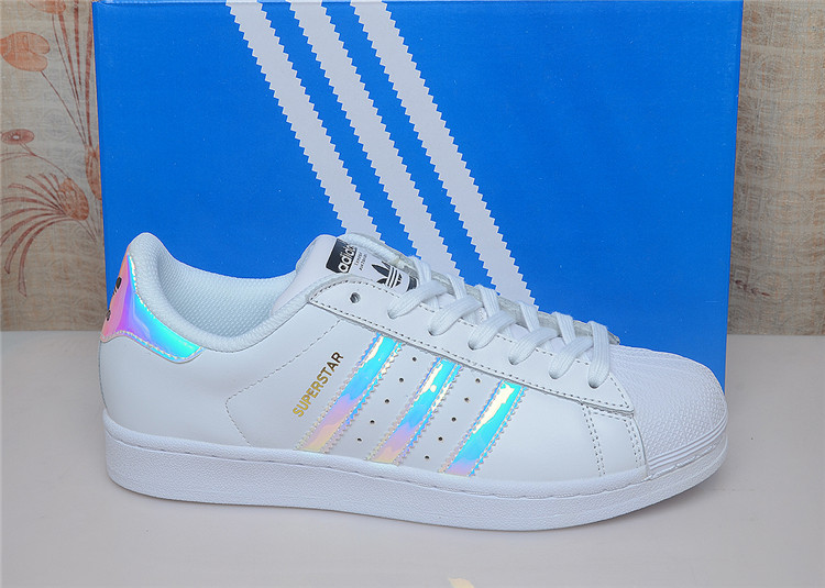 Adidas Superstar 三叶草贝壳头板鞋 男女针孔休闲运动鞋布面黑白皮面金标 BB1428