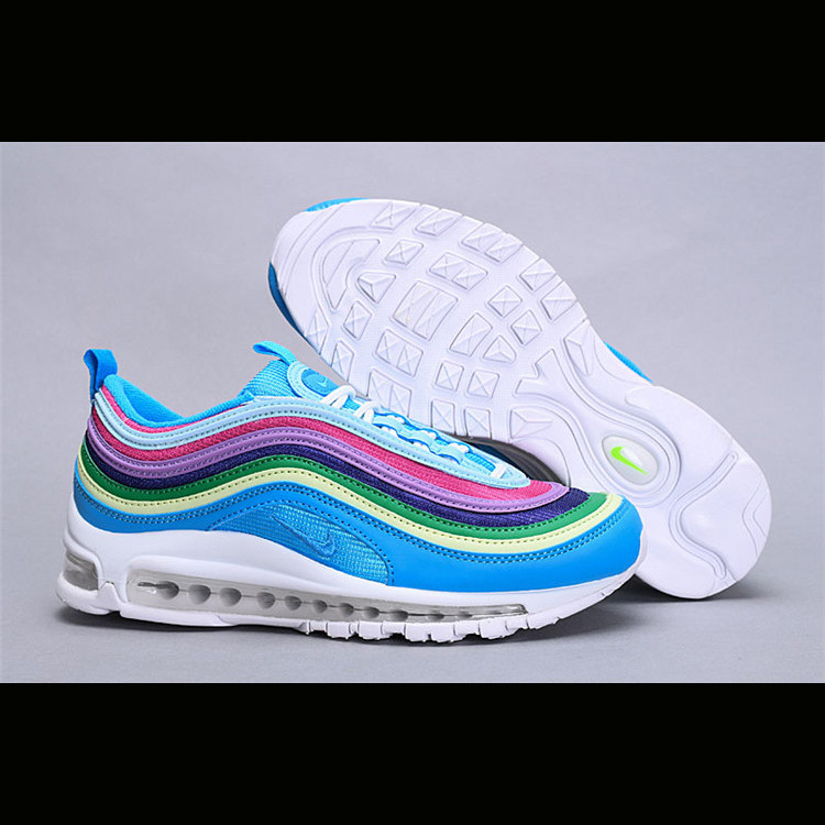 Nike耐克女鞋AIR MAX 97 PRM缓震气垫白宝蓝跑步鞋女子休闲运动鞋 AQ4137-101