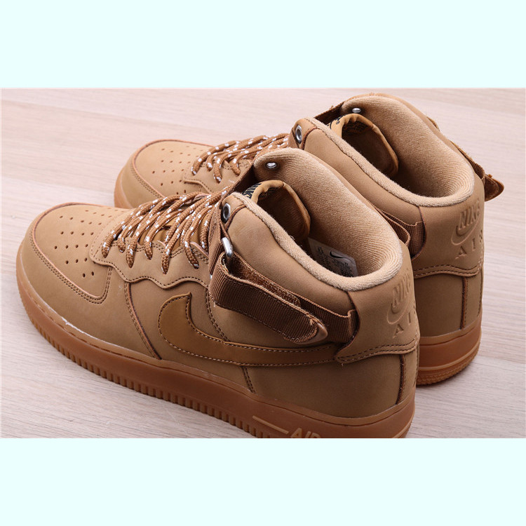 NIKE AIR FORCE 1&apos;07 男女空军一号新小麦色高帮休闲板鞋 CJ9178-200