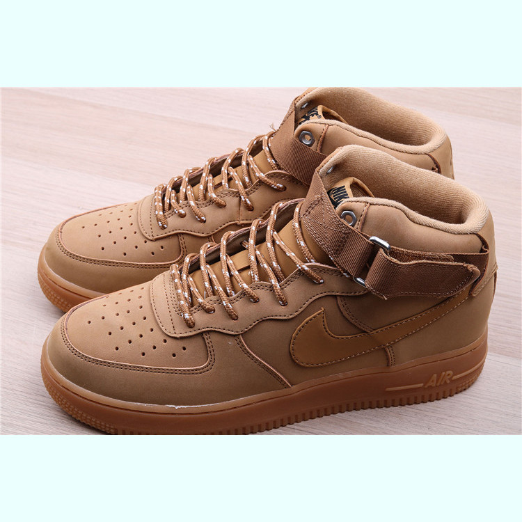 NIKE AIR FORCE 1&apos;07 男女空军一号新小麦色高帮休闲板鞋 CJ9178-200