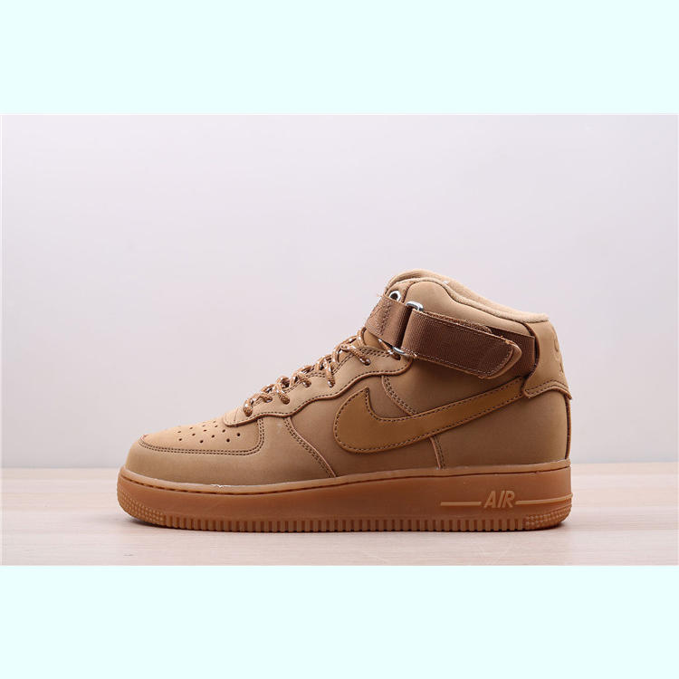 NIKE AIR FORCE 1&apos;07 男女空军一号新小麦色高帮休闲板鞋 CJ9178-200