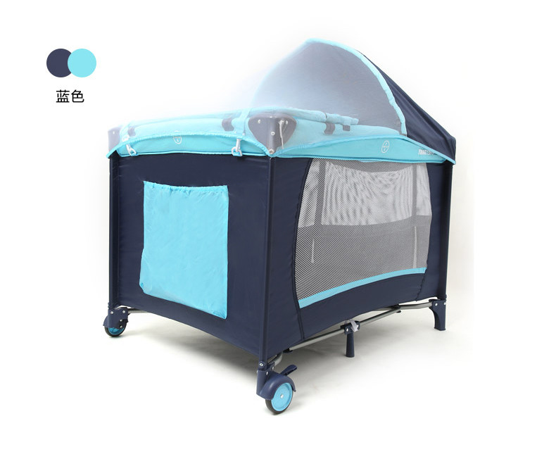 【泉州地方生活馆】哈尼贝欧式可折叠便携式婴儿床 多功能游戏床秋冬带蚊帐宝宝BB儿童床