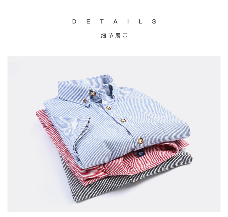 2019春夏短袖衬衫男 新款纯棉日系男式休闲条纹衬衣网红DY-D703