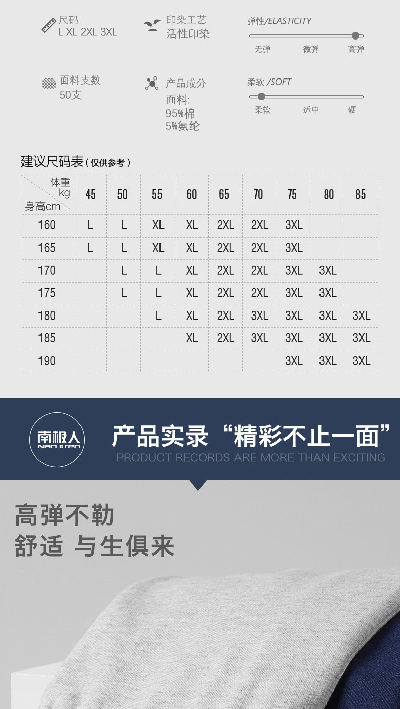 南极人【4条】男士内裤男平角裤纯棉提臀透气青年运动四角短裤头HYR