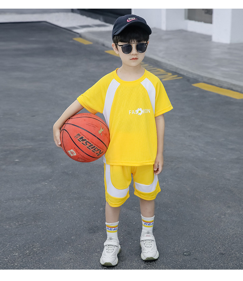 童装男童2020夏季新款5儿童运动套装速干透气篮球服短袖中大童运动套装小童运动套装XBB