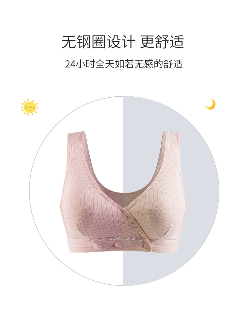 南极人哺乳文胸内衣夏季薄款聚拢防下垂孕妇文胸怀孕期纯棉背心式前扣胸罩女W238