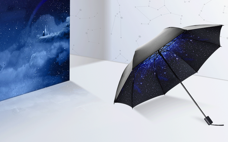 蓝雨LAN YU/蓝雨折叠黑胶雨伞防紫外线三折太阳遮阳伞 8骨两用晴雨伞